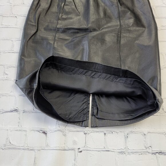 Elizabeth Woman’s Genuine leather black pencil skirt size 5/6 EUR - Picture 7 of 13